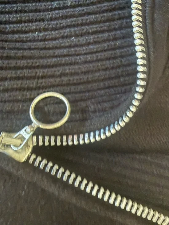 Mexx Black Zip-Front Ribbed Sweater - Picture 3 of 3